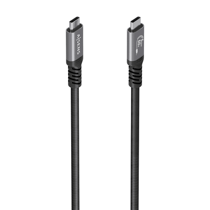 Aisens Cable USB-C Macho - Soporta hasta 60W - Longitud 7m - Velocidad de Transferencia hasta 5Gbps - Resolucion 4K - Aluminio - Color Negro 1