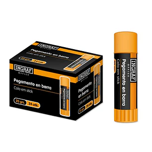 Ingraf Pegamento en Barra Adhesivo Solido 20gr - Sin Disolventes - Facil Aplicacion - Ideal para Oficina, Hogar y Colegio - Color Transparente