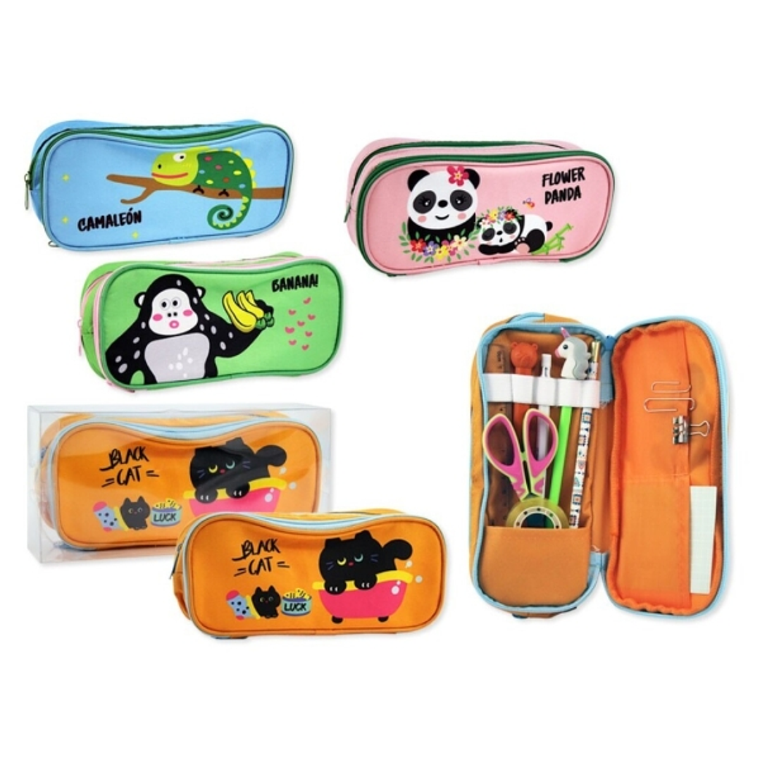 Bismark Animals Portatodo con Divertdas Imagenes de Animales - 2 Compartimentos - 4 Diseños Diferentes 1