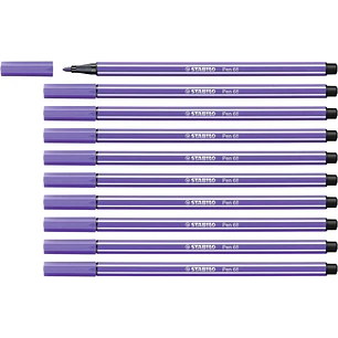 Stabilo Pen 68 Rotulador de Punta de Fibra - Trazo de 1mm aprox. - Tinta con Base de Agua - Color Violeta