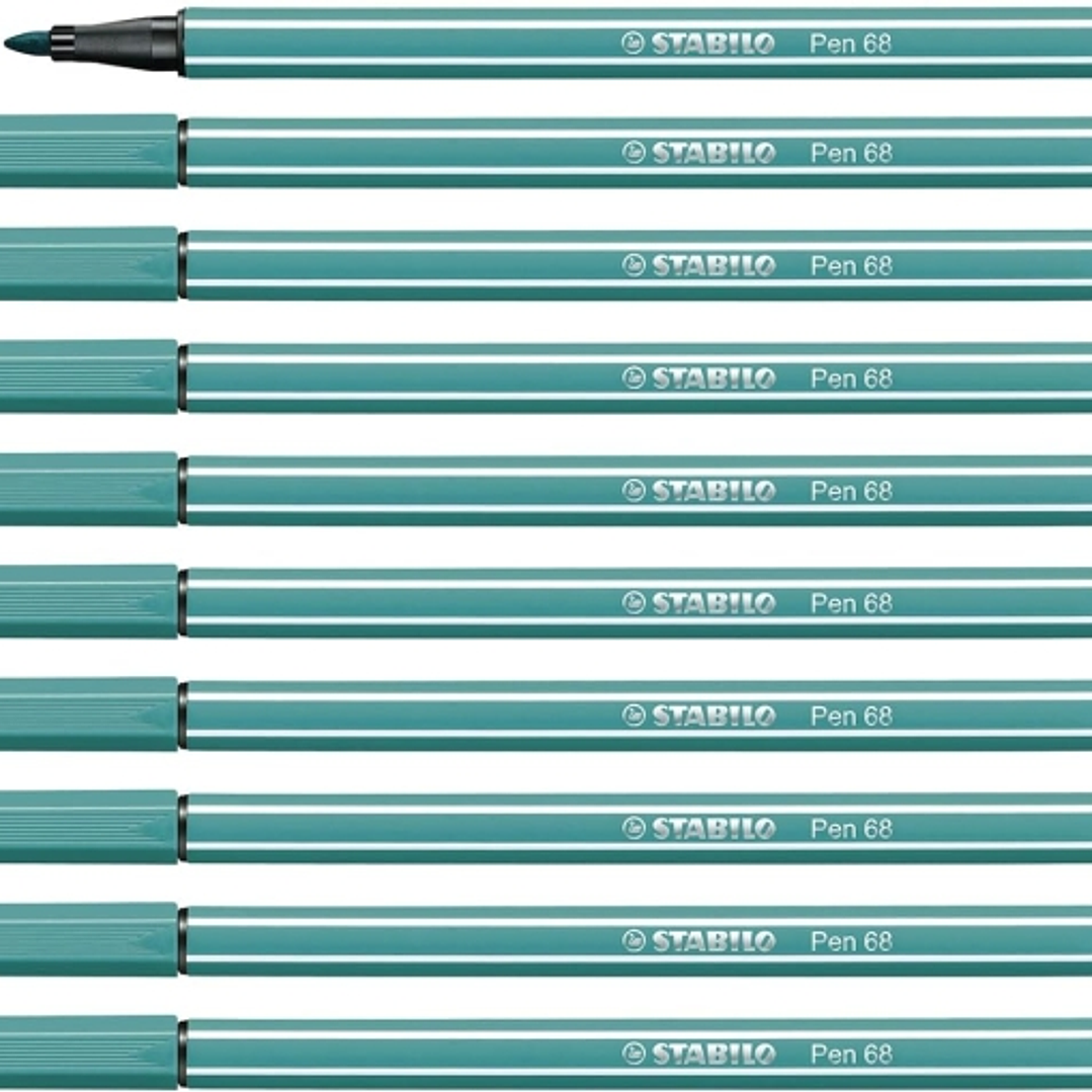 Stabilo Pen 68 Rotulador de Punta de Fibra - Trazo de 1mm aprox. - Tinta con Base de Agua - Color Turquesa 1