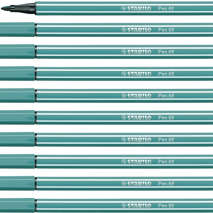 Stabilo Pen 68 Rotulador de Punta de Fibra - Trazo de 1mm aprox. - Tinta con Base de Agua - Color Turquesa 1