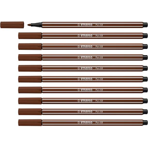 Stabilo Pen 68 Rotulador de Punta de Fibra - Trazo de 1mm aprox. - Tinta con Base de Agua - Color Marron