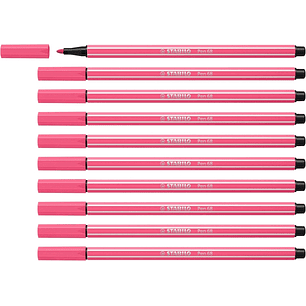 Stabilo Pen 68 Rotulador de Punta de Fibra - Trazo de 1mm aprox. - Tinta con Base de Agua - Color Rosa Claro