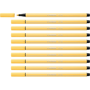 Stabilo Pen 68 Rotulador de Punta de Fibra - Trazo de 1mm aprox. - Tinta con Base de Agua - Color Amarillo Claro