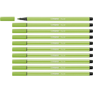 Stabilo Pen 68 Rotulador de Punta de Fibra - Trazo de 1mm aprox. - Tinta con Base de Agua - Color Verde Claro