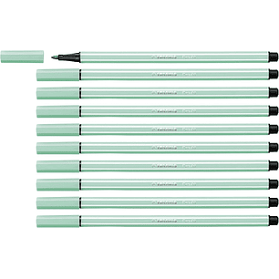 Stabilo Pen 68 Rotulador de Punta de Fibra - Trazo de 1mm aprox. - Tinta con Base de Agua - Color Verde Hielo