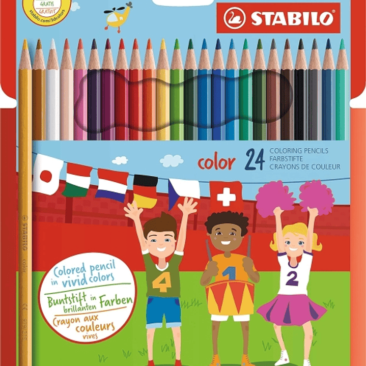 Stabilo Color Pack con 24 Lapices de Colores - Mina de 2.5mm - Ideal para el Colegio - Colores Surtidos 1