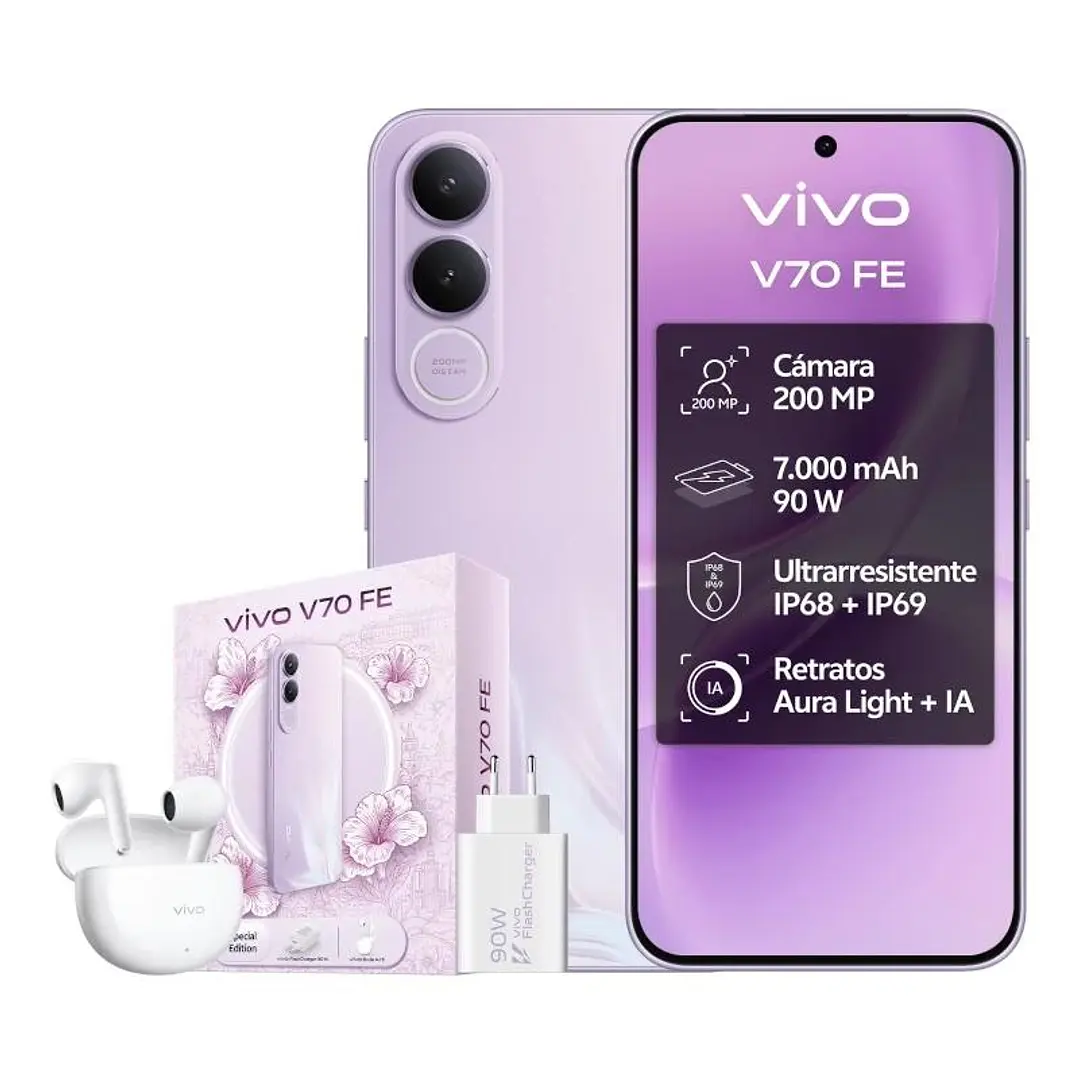 VIVO V70 FE 8Gb 256Gb Bundle Ch90w+ Buds3 Purple 1