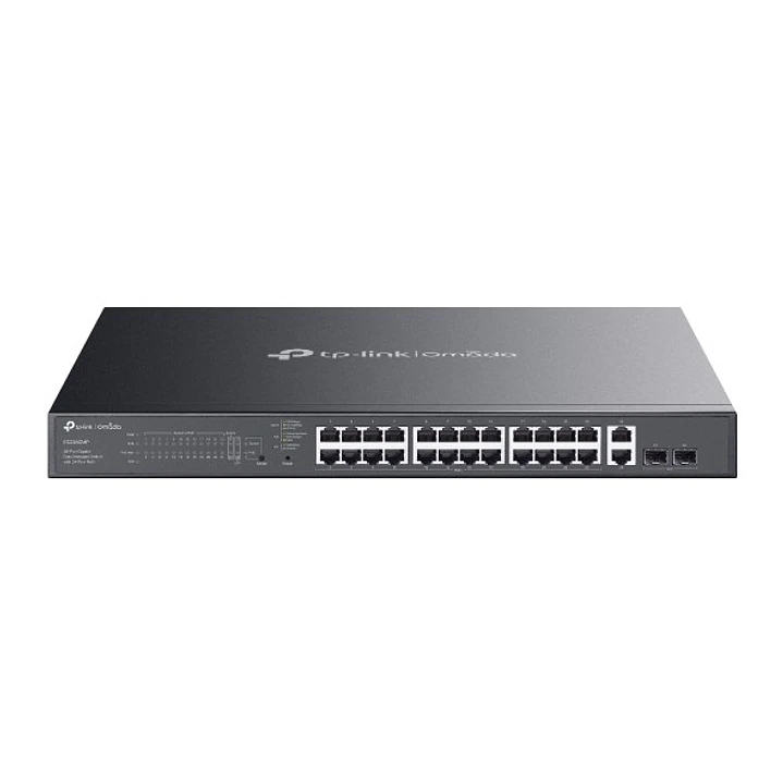 TP-Link Omada ES228GMP Switch 28 Puertos - Gestionado - 24xRJ45 PoE+ 1Gbps - 2xRJ45 1Gbps - 2xSFP - Soporta QOS - 2 Ventiladores Internos - Plug and P 1