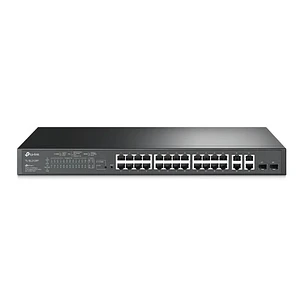 TP-Link Omada SL2428P Switch 30 Puertos - Gestionado - 24xRJ45 100Mbps - 4xRJ45 1Gbps - 2xRJ45/SFP 1Gbps - Soporta QOS - Montaje en Rack 1U - Color Ne