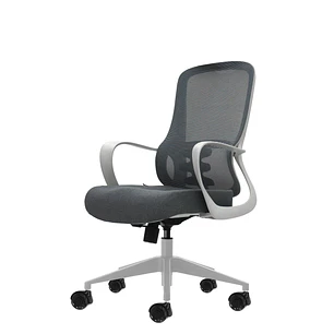 Oqonos Cherg 009 Silla de Oficina Ergonomica con Respaldo de Malla Transpirable, Piston de Gas Clase 4, Soporte Lumbar, Reposabrazos Fijos, Asiento Er