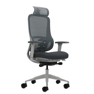 Oqonos Cherg 022 Silla de Oficina Ergonomica con Reposacabezas Cervical Ajustable, Mecanismo Autobalanceado, Reposabrazos 4D, Asiento Deslizable y Rue