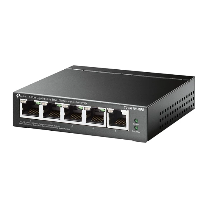 TP-Link TL-SG105MPE Switch 5 Puertos RJ45 1Gbps - Negociacion Automatica - Conmutacion hasta 10Gbps - Soporta QOS - Autorecuperacion - Plug and Play - 1