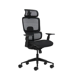 Oqonos Cherg 027 Silla de Oficina Ergonomica con Reposacabezas Cervical Ajustable, Respaldo y Asiento de Malla Elastica, Respaldo Regulable en Altura,