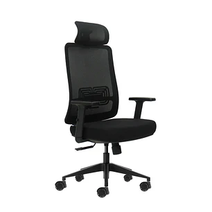 Oqonos Cherg 016 Silla de Oficina Ergonomica con Reposacabezas Cervical Ajustable, Tejido Impermeable, Mecanismo Autobalanceado, Soporte Lumbar Ajusta