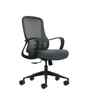 Oqonos Cherg 007 Silla de Oficina Ergonomica con Respaldo de Malla Transpirable, Piston de Gas Clase 4, Soporte Lumbar, Reposabrazos Fijos, Asiento Er