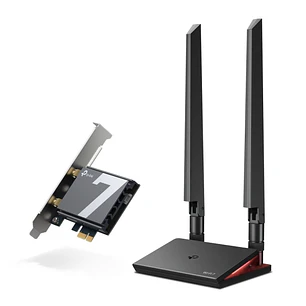 TP-Link Archer TBE550E Adaptador de Red PCI - Base con LED - Bluetooth - Velocidad 9.3Gbps - WiFi 7 Tribanda - 2 Antenas Multidireccionales - Segurida