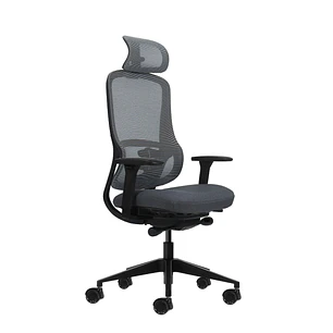 Oqonos Cherg 019 Silla de Oficina Ergonomica con Reposacabezas Cervical Ajustable, Mecanismo Autobalanceado, Reposabrazos 4D, Asiento Deslizable y Rue