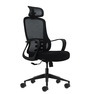 Oqonos Cherg 004 Silla de Oficina Ergonomica con Reposacabezas Cervical Ajustable, Respaldo de Malla Transpirable, Piston de Gas Clase 4, Soporte Lumb