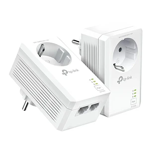 TP-Link TL-PA7027P KIT Pack de 2 Adaptadores Powerline - Velocidad hasta 1Gbps - Cobertura hasta 300m - Toma de Corriente Integrada - 2 Puertos Ethern