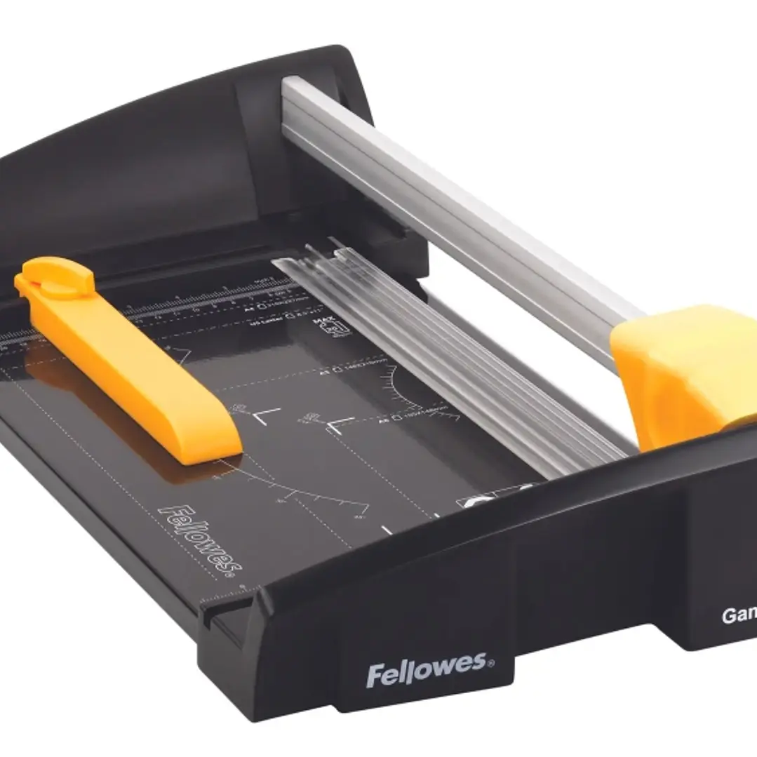 Fellowes Gamma Cizalla de Papel - Formato A3 - Pinza - Brazo Extensible - Guias de Corte - Cuchilla Autoafilable - Capacidad de Corte hasta 20 Hojas - 1