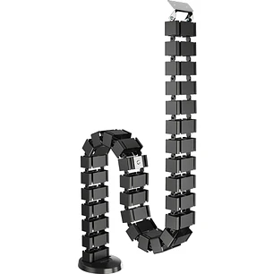 Fellowes Organizador de Cables - Columna Flexible - Altura hasta 130cm - Vertebras Desmontables - 4 Compartimentos Separados - Base Pesada - Iman Inte