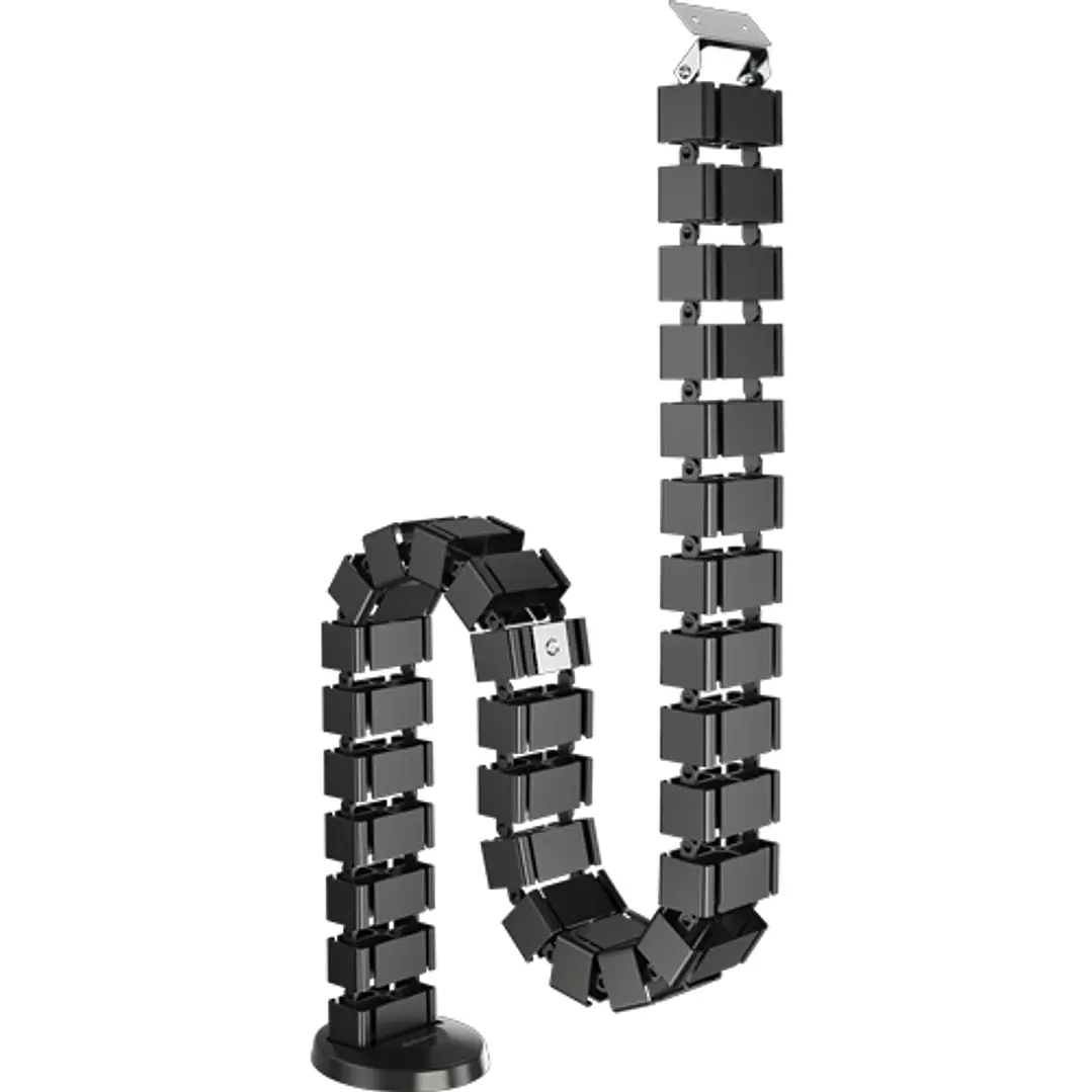 Fellowes Organizador de Cables - Columna Flexible - Altura hasta 130cm - Vertebras Desmontables - 4 Compartimentos Separados - Base Pesada - Iman Inte 1