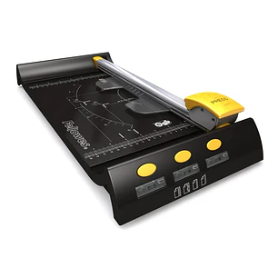 Fellowes Neutron Cizalla de Papel - Formato A4 - Cuchilla Retractil - Pinza - Guias de Corte - Capacidad de Corte hasta 10 Hojas - 8x22.5x47.5cm - Col