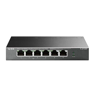 TP-Link TL-SF1006P Switch 6 Puertos RJ45 100Mbps - No Administrado - 4x PoE - Plug and Play - Autoaprendizaje MAC - Color Negro