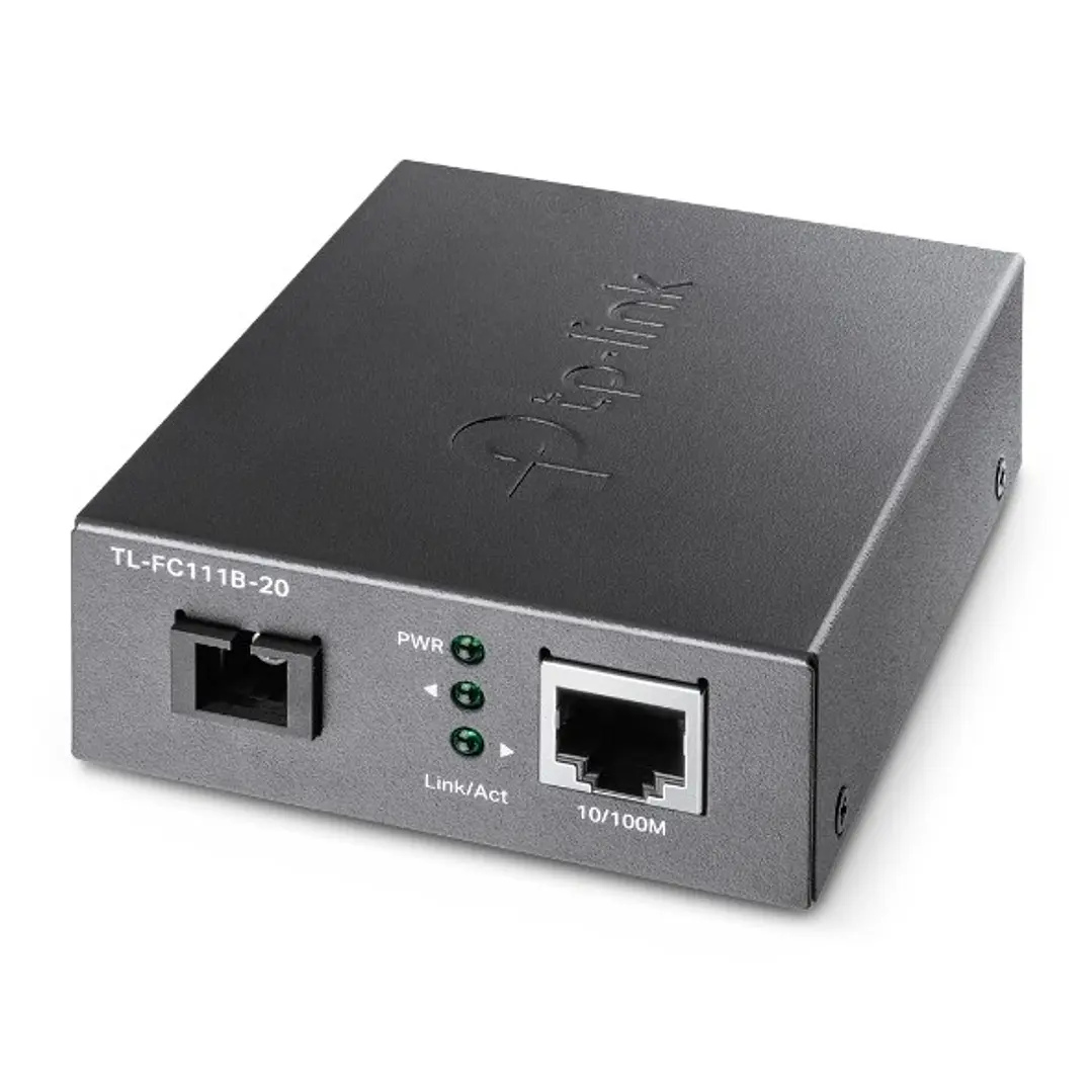 TP-Link Omada FC111B-20 Convertidor de Fibra a RJ45 - Fibra hasta 20km - Velocidad hasta 100Mbps - Auto Negociacion - Ethernet - Tecnologia WDM - Colo 1