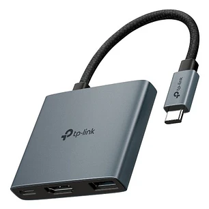 TP-Link UH3020C Hub 3 en 1 - HDMI 4K - USB-C - USB-A - Cable USB-C de 18cm - Plug and Play - Aluminio - Color Gris Oscuro