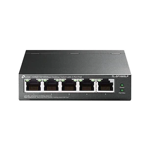 TP-Link TL-SF1005LP Switch 5 Puertos - No Administrado - 4xRJ45 PoE 100Mbps - 1xRJ45 100Mbps - Plug and Play - Autoaprendizaje MAC - Color Negro
