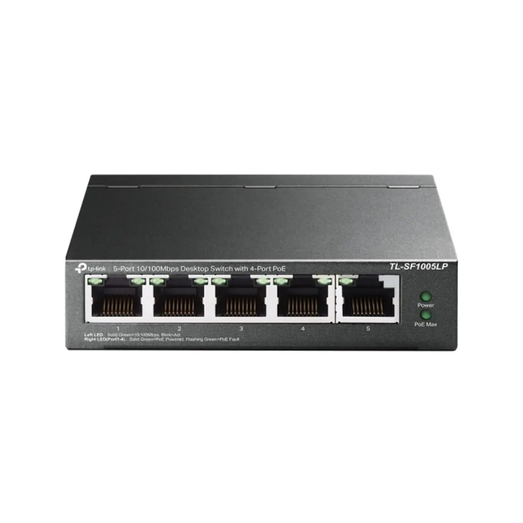 TP-Link TL-SF1005LP Switch 5 Puertos - No Administrado - 4xRJ45 PoE 100Mbps - 1xRJ45 100Mbps - Plug and Play - Autoaprendizaje MAC - Color Negro 1