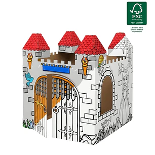 Fellowes Castillo XL para Pintar - Carton Corrugado FSC - Puertas Interactivas - Bordes Redondeados - Montaje sin Adhesivos - 94x94x108.8cm - Color Bl