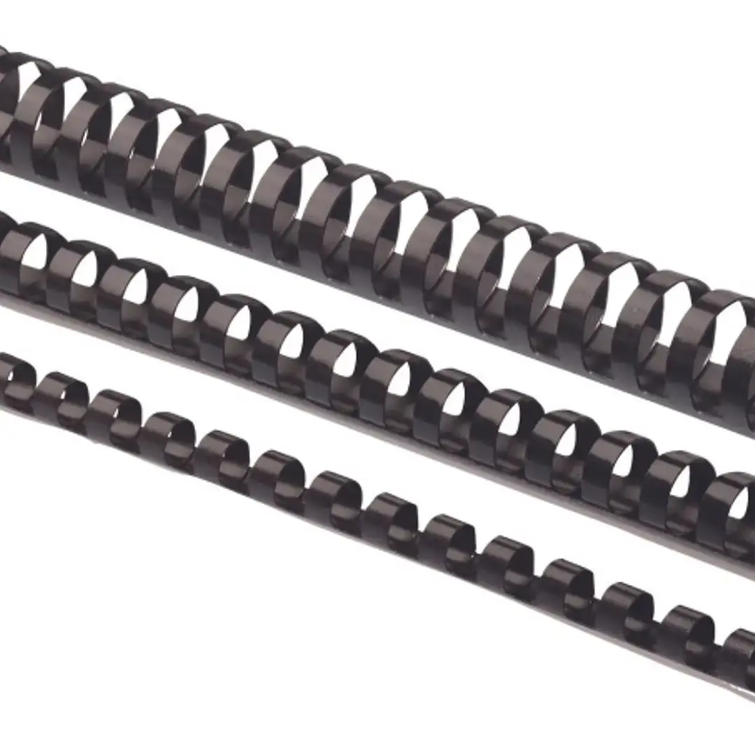 Fellowes Pack de 50 Canutillos - 25mm - Adecuado hasta 200 Paginas - 21 Anillas - Color Negro 1