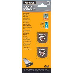 Fellowes Pack de 2 Cuchillas de Repuesto para Cizalla - Corte Recto - Cuchilla Encapsulada Retractil - Acero Inoxidable