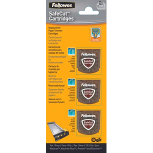 Fellowes Pack de 3 Cuchillas de Repuesto para Cizalla - Corte Microperforado - Corte Plegado - Corte Ondulado - Cuchilla Encapsulada Retractil - Trans