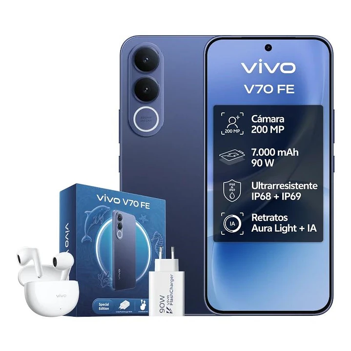 VIVO V70 FE 8Gb 256Gb Bundle Ch90w+ Buds3 Blue 1