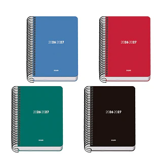 Dohe Basic Element Agenda Escolar 26/27 - Formato A6 - Dia Pagina - Papel Offset Ahuesado 70g - Cubierta de Carton Plastificado - Espiral Metalica - G