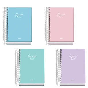 Dohe Basic Serenity Agenda Escolar 26/27 - Formato A6 - Dia Pagina - Papel Offset Ahuesado 70g - Cubierta de Carton Plastificado - Espiral Metalica - 