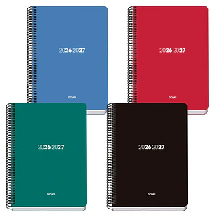 Dohe Basic Element Agenda Escolar 26/27 - Formato A5 - Dia Pagina - Papel Offset Ahuesado 70g - Cubierta de Carton Plastificado - Espiral Metalica - G