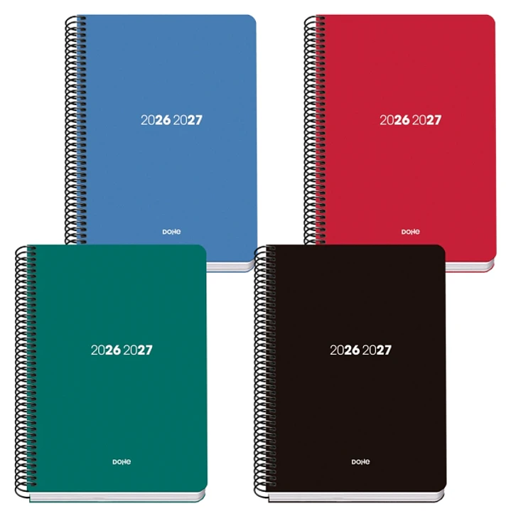 Dohe Basic Element Agenda Escolar 26/27 - Formato A5 - Dia Pagina - Papel Offset Ahuesado 70g - Cubierta de Carton Plastificado - Espiral Metalica - G 1