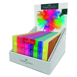 Faber-Castell Textliner 46 Superfluorescente Expositor con 11 Packs de 8 Marcadores Fluorescentes - Punta Biselada - Trazo entre 1mm y 5mm - Tinta con