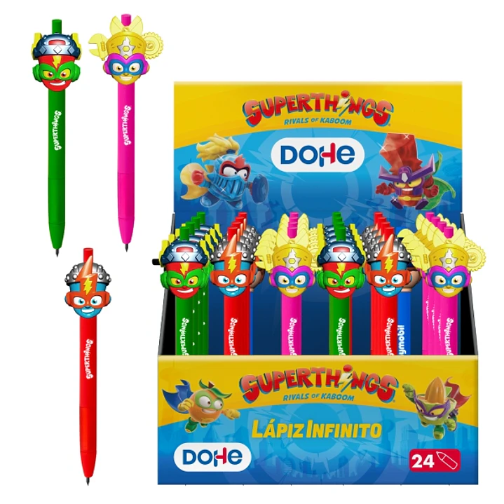 Dohe Superthings Expositor con 24 Lapices Infinitos - Punta Retractil - Colores Surtidos 1