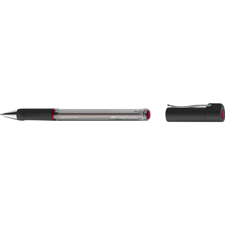 Faber-Castell Beyond Gel Broad Boligrafo con Capuchon - Punta 1mm - Trazo de 0.6mm - Grip de Agarre - Tinta Gel Roja 1