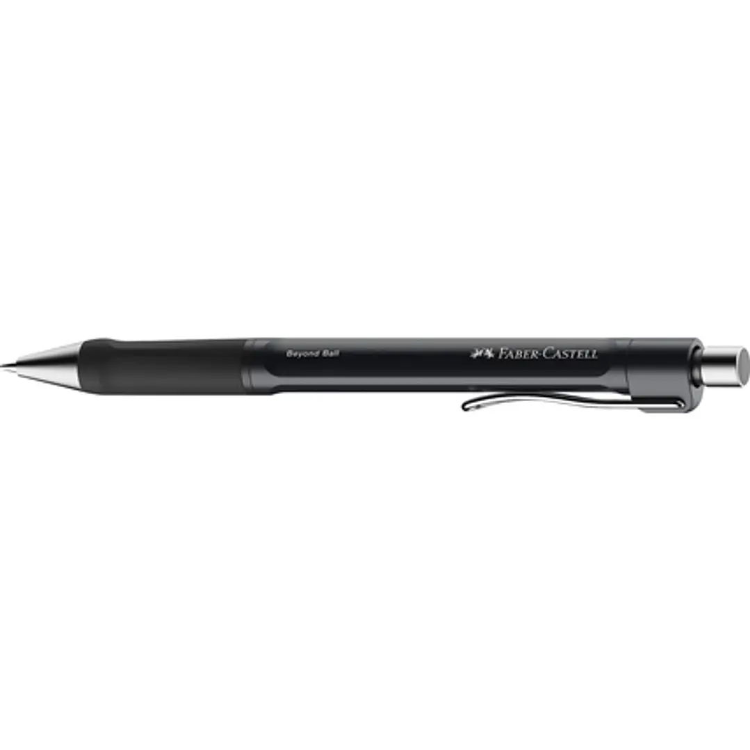 Faber-Castell Beyond Ball Boligrafo Retractil - Punta 1mm - Trazo de 0.5mm - Grip de Agarre - Tinta Negra - Color del Cuerpo Negro 1