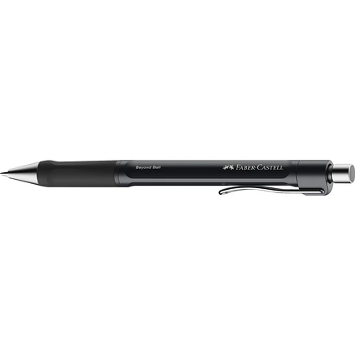 Faber-Castell Beyond Ball Boligrafo Retractil - Punta 1mm - Trazo de 0.5mm - Grip de Agarre - Tinta Negra - Color del Cuerpo Negro 1