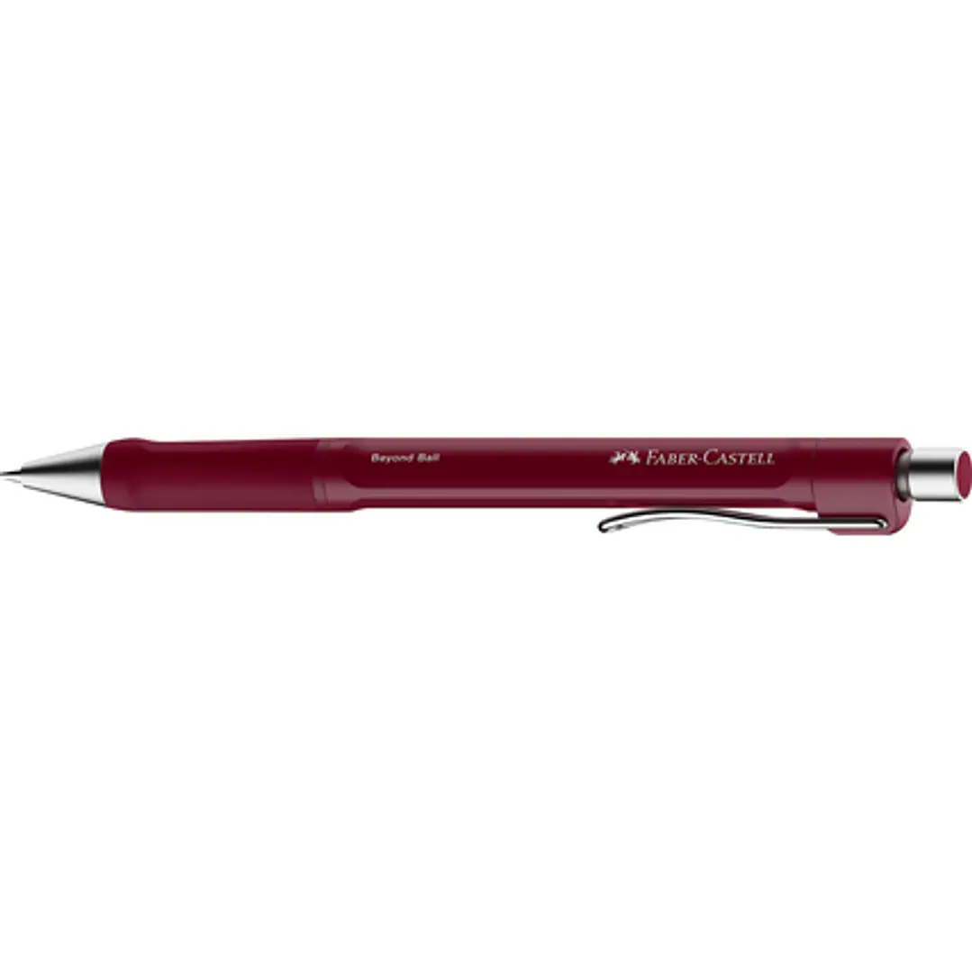 Faber-Castell Beyond Ball Boligrafo Retractil - Punta 1mm - Trazo de 0.5mm - Grip de Agarre - Tinta Roja - Color del Cuerpo Rojo 1