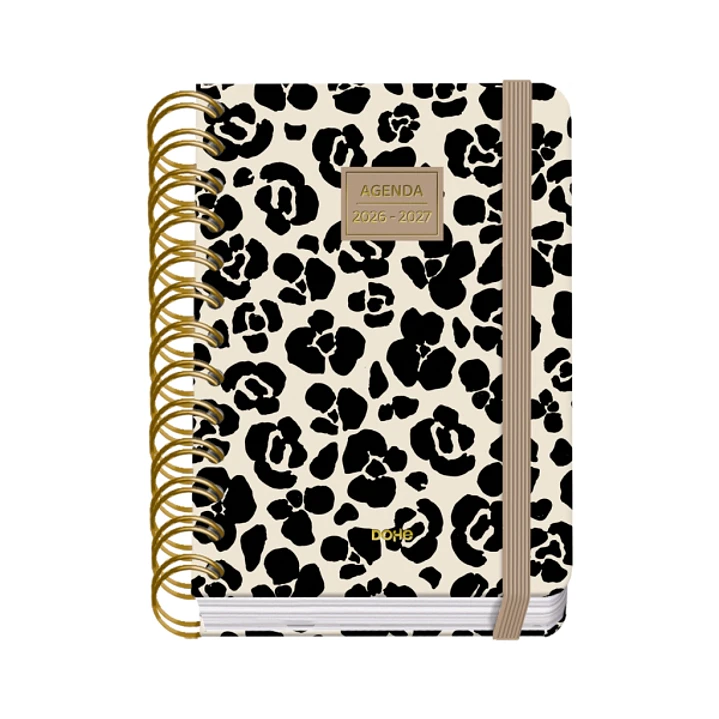 Dohe Premium Wild Agenda Escolar 26/27 - Formato A6 - Dia Pagina - Papel Offset Ahuesado 80g - Cubierta de Carton Plastificado - Espiral Metalica Dobl 1
